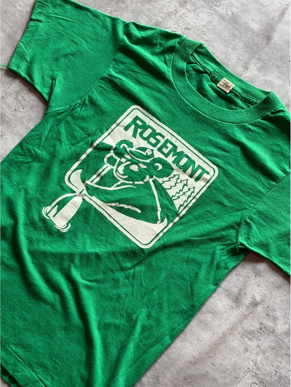 VINTAGE 1987 Rosemont Emerald Green Summer Camp Tee Size S